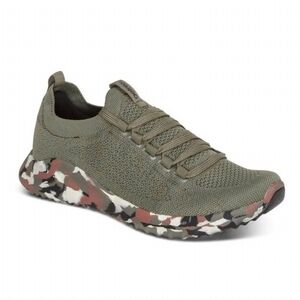 Aertrex Carly Arch Support Sneakers Athletic Shoes Army Green Camo Size 8.5